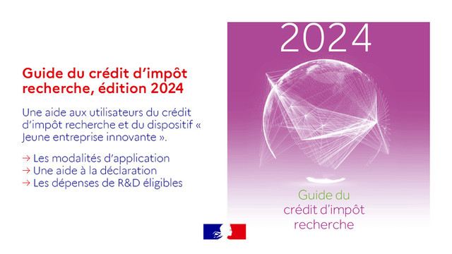 Guide du crédit d'impôt recherche, édition 2024. Une aide aux utilisateurs du crédit d'impôt recherche et du dispositif Jeune entreprise innovante. Retrouvez-y les modalités d'application du CIR, des conseils pour renseigner la déclaration, une aide à l'identification des dépenses éligibles et bien plus encore.